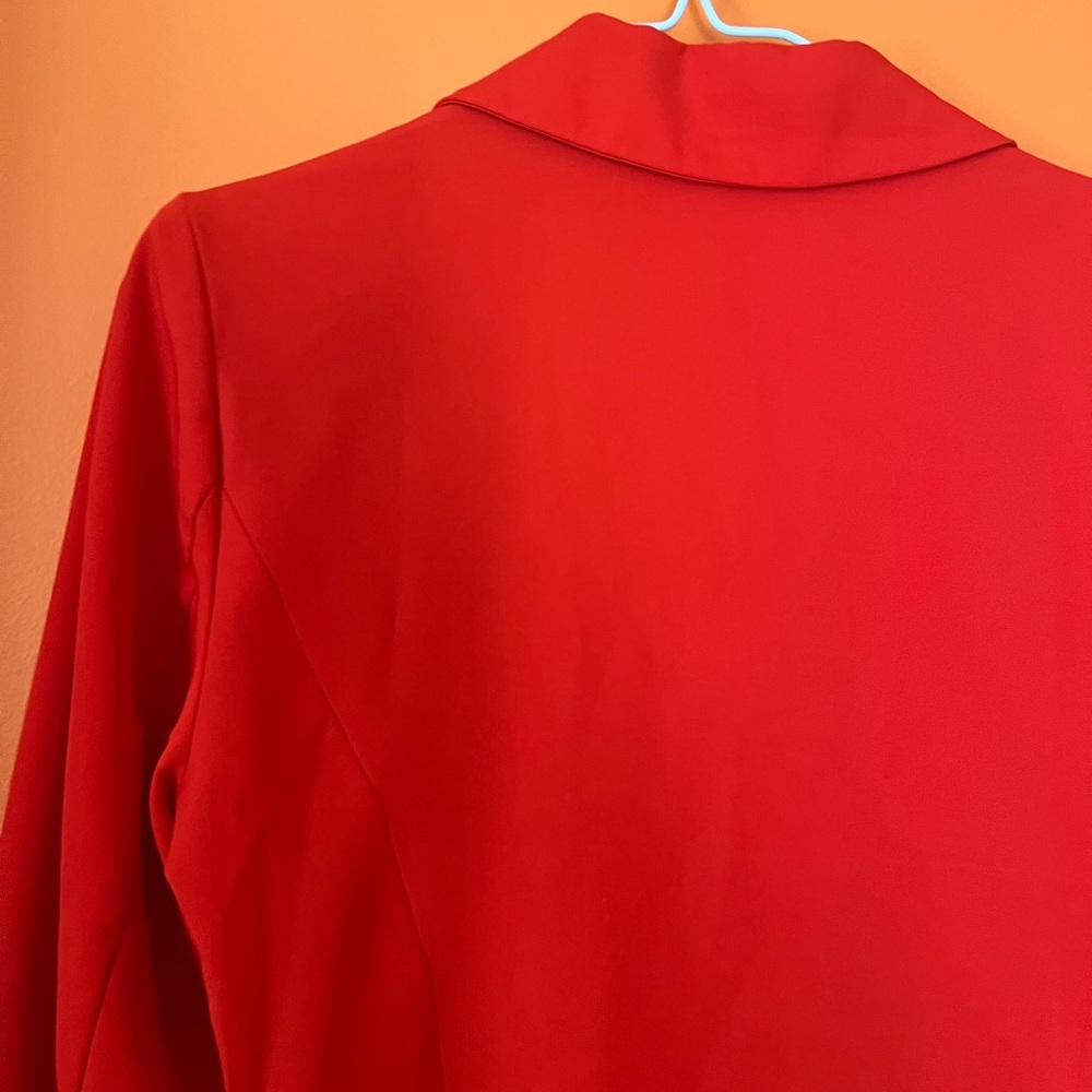 Red blazer mini dress, deep v cut - Picture 5 of 5